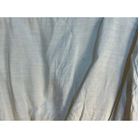 VTG Linen Battenburg Lace Skirt Suit XS Cream Embroidered Floral Lace Boho Flaws - Picture 6 of 14